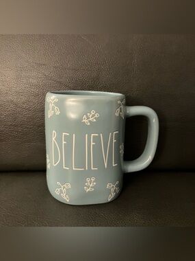 NEW Rae Dunn BELIEVE Mug with Floral Accents Inspiration Graduation
